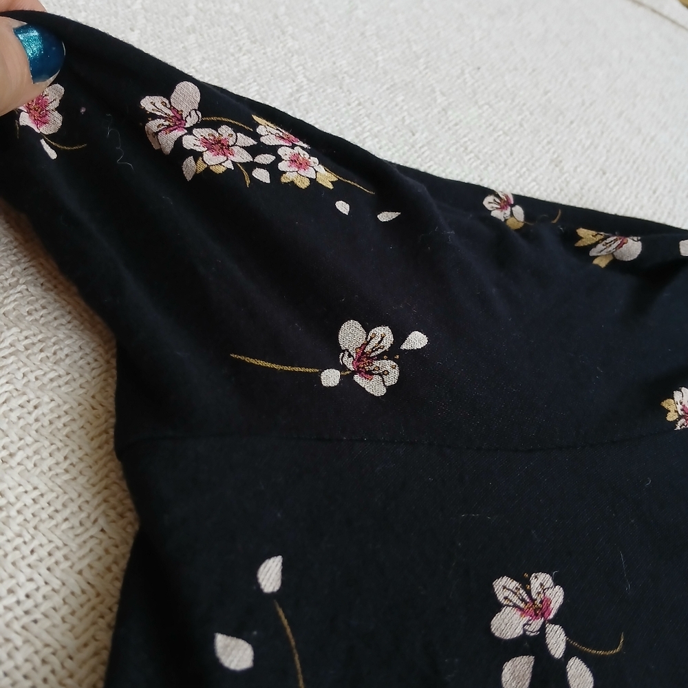 free people ♡ olivia printed tunic top dark boho babydoll medium whimsical - Picture 8 of 15